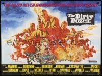 2t201 DIRTY DOZEN style A British quad 1967 great Frank McCarthy art of Lee Marvin & cast, rare!