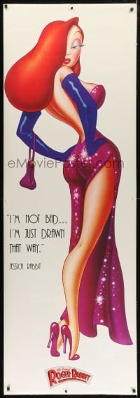 2t142 WHO FRAMED ROGER RABBIT 26x76 commercial poster 1987 I'm not bad, I'm just drawn that way!