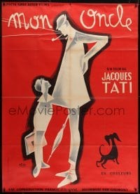 2t139 MON ONCLE French 1p 1958 Jacques Tati as My Uncle, Mr. Hulot, great Etaix art, ultra rare!