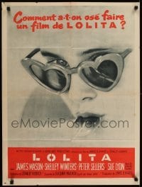 2t233 LOLITA French 24x32 1962 Stanley Kubrick, sexy Sue Lyon w/heart sunglasses & lollipop, rare!