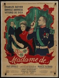 2t234 MADAME DE French 24x32 1953 Max Ophuls, art of Boyer, De Sica & Darrieux by Guy Gerard Noel!