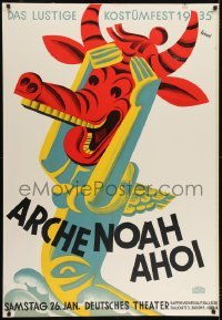 2t111 ARCHE NOAH AHOI German 33x49 1935 Keimel costume party art of giraffe man, Noah's Ark Ahoy!