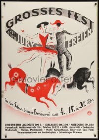2t125 GROSSES FEST DER JURYFREIEN festival German 33x47 1939 Burkhardt art of dancers & horses!