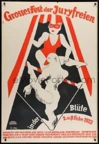 2t122 GROSSES FEST DER JURYFREIEN German 33x48 1933 Hess art of Mussolini-like circus performer!