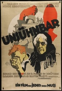 2t138 UNSUHNBAR German 37x55 1917 art by Hans Rudi Erdt of grieving mother & brother, ultra rare!