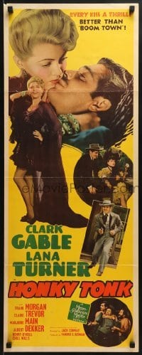 2t182 HONKY TONK insert 1941 Clark Gable kisses sexy Lana Turner, every kiss a thrill, ultra rare!
