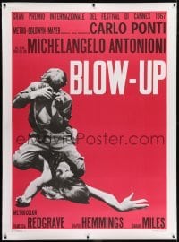 2t061 BLOW-UP linen Italian 1p R1970s Michelangelo Antonioni, Hemmings straddles sexy Verushka!