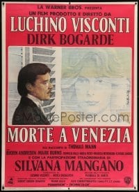 2t063 DEATH IN VENICE linen Italian 1p 1971 Luchino Visconti, Fabio Rieti art of Bogarde & Andresen!