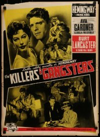 2t273 KILLERS Italian 19x27 pbusta R1957 Burt Lancaster & sexy Ava Gardner, Ernest Hemingway!