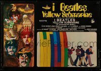 2t276 YELLOW SUBMARINE Italian 19x27 pbusta 1969 psychedelic art of The Beatles, great scene!