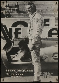 2t244 LE MANS Japanese 29x41 1971 different image of race car driver Steve McQueen by car, rare!