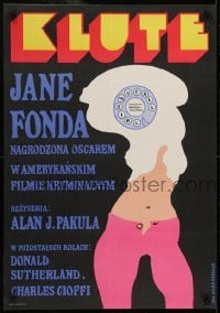 2t313 KLUTE Polish 23x33 1973 completely different Jan Mlodozeniec art of call girl Jane Fonda!