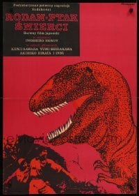 2t335 RODAN Polish 23x33 1967 Ishiro Honda's Sora no Daikaiju Radon, Rapnicki art of dinosaur!