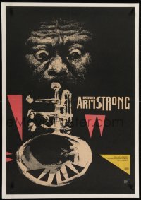 2t338 SATCHMO THE GREAT Polish 23x34 1959 Starowieyski art of Louis Armstrong & trumpet, very rare!