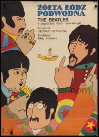 2t356 YELLOW SUBMARINE Polish 23x32 1969 great different psychedelic art of Beatles by Bobrowski!