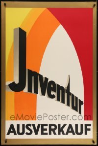 2t101 INVENTUR AUSVERKAUF 32x47 German advertising poster 1930s inventory sale, colorful design!