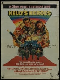 2t166 KELLY'S HEROES 30x40 special acetate poster 1970 Clint Eastwood & co-stars, ultra rare!