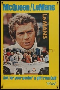 2t169 LE MANS 28x42 special poster 1971 ask for your gift from Gulf Oil, Steve McQueen, ultra rare!