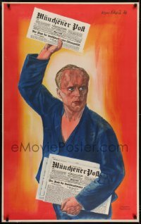 2t102 MUNCHENER POST 30x48 German advertising poster 1926 Hans Scheil art, The Curse of Politics!