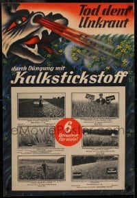 2t427 TOD DEM UNKRAUT 19x28 German advertising poster 1930s great art of beast killing the weeds!