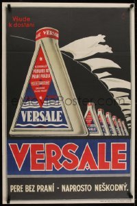 2t428 VERSALE 25x38 Czech advertising poster 1930s art of the laundry detergent & clean clothes!