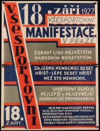 2t413 VSESPORTOVNI 52x76 Czech special poster 1927 stadium used for football & other events!