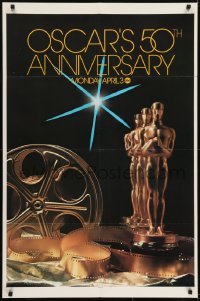 2w204 50TH ANNUAL ACADEMY AWARDS 1sh 1978 Jim Britt photo of Oscar statuettes by film reel!