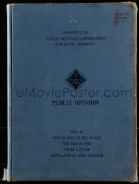 2w118 PUBLIX THEATRES PUBLIX OPINION vol III book 3 hardcover book 1930 Paramount movies!