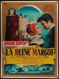 2w090 QUEEN MARGOT French 1p 1954 great Boris Grinsson art of Jeanne Moreau & her lover!