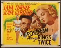 2w016 POSTMAN ALWAYS RINGS TWICE style B 1/2sh 1946 John Garfield & sexy Lana Turner, ultra rare!