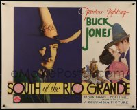 2w018 SOUTH OF THE RIO GRANDE 1/2sh 1932 includes best c/u of Buck Jones used on one-sheet, rare!