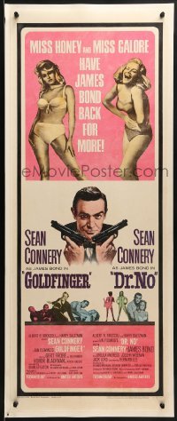 2w026 GOLDFINGER/DR. NO insert 1966 Sean Connery as James Bond, plus sexy Miss Honey & Miss Galore!