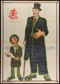 2w105 POLIDOR Italian 1p 1910s art of the short Italian comedian standing next to a giant man!