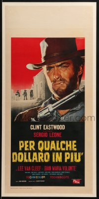 2w007 FOR A FEW DOLLARS MORE Italian locandina 1965 best Fiorenzi art of Clint Eastwood with gun!