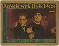 2w283 ANGELS WITH DIRTY FACES LC 1938 great c/u of James Cagney holding gun to Pat O'Brien's head!