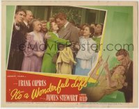2w256 IT'S A WONDERFUL LIFE LC #5 1946 James Stewart hugging Donna Reed in crowd, Frank Capra!