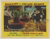 2w275 SOME LIKE IT HOT LC #2 1959 Tony Curtis & Jack Lemmon in drag running from bad guys!
