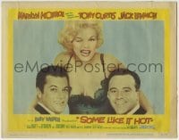 2w269 SOME LIKE IT HOT LC #7 1959 classic portrait of Marilyn Monroe, Tony Curtis & Jack Lemmon!