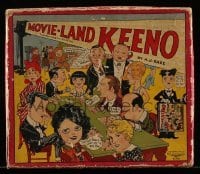 2w173 MOVIE-LAND KEENO 8x9 board game 1933 bingo-like game with Hollywood's top stars, complete!