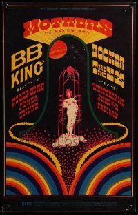 2w073 MOTHERS OF INVENTION/B.B. KING/BOOKER T 14x22 music poster 1968 great Bob Fried art!