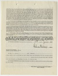 2w174 ERICH VON STROHEIM signed contract 1935 he was screenwriter on a movie called Dolly for MGM!