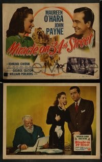 2w245 MIRACLE ON 34th STREET 8 LCs 1947 Payne, Gwenn, O'Hara, Natalie Wood, rare complete set!