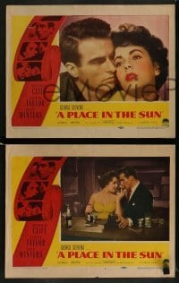 2w247 PLACE IN THE SUN 8 LCs 1951 Montgomery Clift, Elizabeth Taylor, Winters, rare complete set!