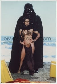 2x188 RETURN OF THE JEDI color 10x15 RE-STRIKE photo 2010s Darth Vader & Princess Leia on beach!