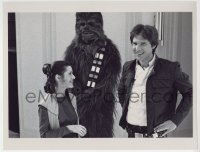 2x187 RETURN OF THE JEDI 10x13 RE-STRIKE photo 2010s Leia, Han & Chewbacca candid laughing on set!
