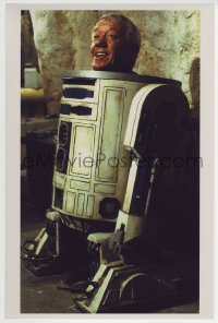 2x195 STAR WARS color 10x14.5 RE-STRIKE photo 2010s candid of Kenny Baker in his R2-D2 costume!