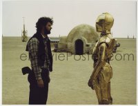 2x194 STAR WARS color 10x13 RE-STRIKE photo 2010s candid of George Lucas & Anthony Daniels as C-3PO!