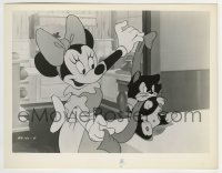 2x630 BATH DAY deluxe 8x10.25 still 1946 great image of Minnie Mouse tying a bow on Figaro the cat!