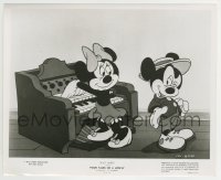 2x649 FOUR TALES ON A MOUSE TV 8.25x10 still 1958 Mickey Mouse winks at Minnie playing organ!