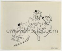 2x656 HOCKEY CHAMP 8.25x10 still 1939 Donald Duck's nephews clowning around with hockey sticks!